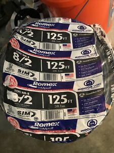 8/2 romex wire with ground 125ft NEW