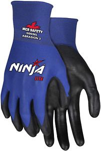 Memphis Gloves MCR Safety Medium Ninja Lite 18 Gauge Black Latex Free Polyuretha