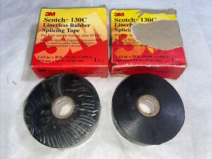 3M Scotch® Linerless Rubber Splicing Tape 130C,1-1/2&#034; x 30 ft, Black Electrical