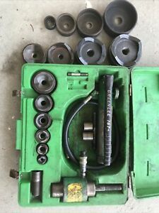 Greenlee 7646- Hydraulic Knockout Driver Kit  1/2&#034;-4” Knockout With Extra Dies!