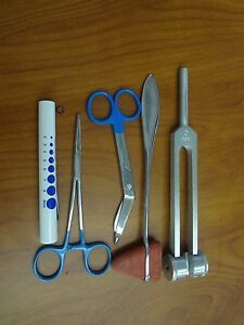5 Piece Blue Medical Kit - Diagnostic EMT Nursing Surgical EMS Student Paramedic