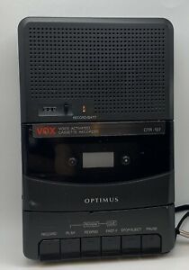 Optimus VOX CTR-107 Voice Activated Portable Cassette Tape Recorder Working