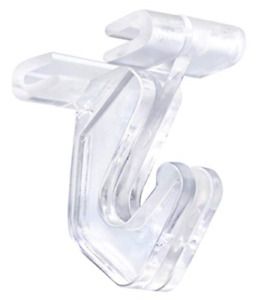 Pack of 100 - Crystal Clear Hinged Polycarbonate Ceiling Hooks for Drop-Ceiling