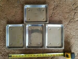 Lot of 5 Stainless Steel Lab Trays - NOS