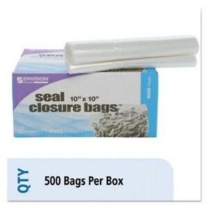 Envision Zipper Seal Closure Bags, Clear, 10 x 10, 500 Bags (STOZF007C)