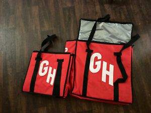 GrubHub Insulated Delivery Bag Set (2 Bags) Pizza Postmates DoorDash Uber NEW