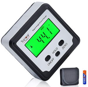 Digital Angle Finder by Ticktocktools - Magnetic Mini Level and Bevel Gauge - Wo