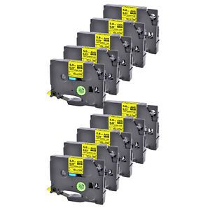 10PK Black on Yellow Fits Brother HSe-611 HSe611 5.8mm Heat Shrink Tube