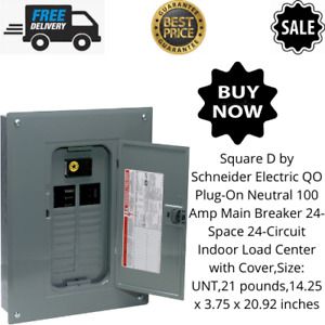 Square D by Schneider Electric QO Plug-On Neutral 100 Amp Main Breaker 24-Space.