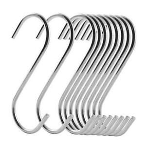 10 Pack Heavy Duty Solid Stainless Steel S Hook S Shape Durable 4-1/4 Inch
