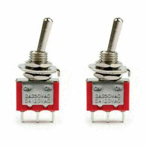 2Pcs Mini 6mm MTS-102 Toggle Switch 3 Pin 2 Position ON-ON 5A/125VAC EP