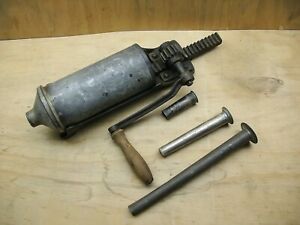 Vintage Railroad Sausage Stuffer ca.1900 with 2 Tips &amp; Much Orig. Paint - Nice!
