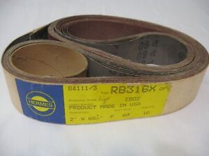 Hermes 2&#034; x 65 1/2&#034; Abrasive Sanding Belts 60 Grit RB 316 (Pack of 9)