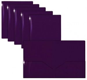 Extra Heavyweight Purple Plastic 2 Pocket Portfolio Letter size,