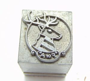 Printing Letterpress Printers Block F of A Lead Deer