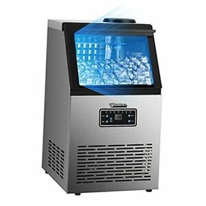Commercial Ice Maker Machine with 25LBS Ice Storage Capacity, 154LBS/24H