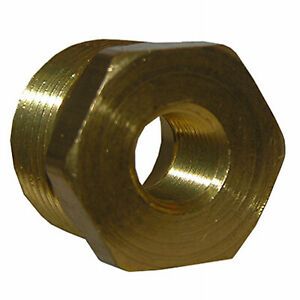 17-9249 Pipe Fitting, Reducing Hex Bushing, Lead-Free Brass, 1/2 Male x 1/4-In.