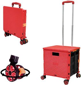 Foldable Utility Cart Folding Portable Rolling Crate Handcart With Durable Heavy