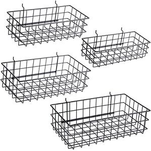 2  Pack  Metal  Wall  Pegboard  Peg  Board  Panel  Organizer  Shelf  Display  To