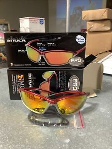 2 New MCR Safety Shock Protective Eyewear Emerald Lens, 2 Tone Frame Case &amp; Cord