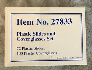 Blank Plastic Microscope Slides 72 + 100 Cover glasses Science Kit Teacher