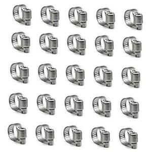 Hose Clamp, 25 Pack Stainless Steel Worm Gear fuel line hose clamps 10-16mm