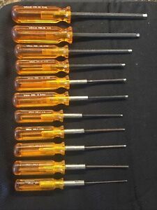 Vintage NOS Klein VACO HBL 11 Pc  Ball End Hex Drivers Set