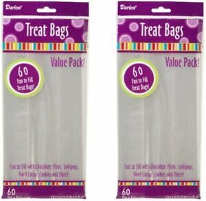 Darice 28-003V 4-Inch-by- 9-Inch Clear Treat Bag 60-Piece Value Pack