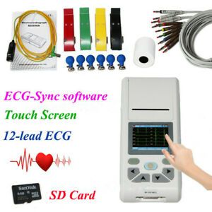 FDA CONTEC ECG90A 12-lead ECG Machine Electrocardiograph Touch+Software, Printer