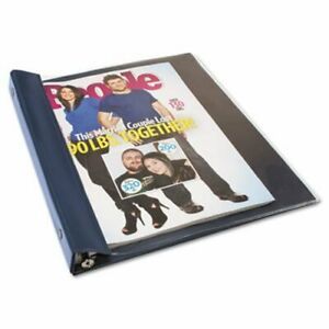 Advantus Vinyl Magazine Binder, Clear Front Cover, Navy Blue Back (AVTANG120D)