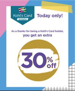 *New* Kohl&#039;s 30% off Coupon (8/15/21 only)