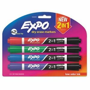Expo Dual Ended Dry Erase Markers, Assorted Colors, 2 in 1 Markers (SAN1944655)