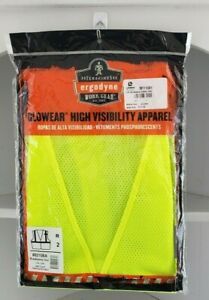 Breakaway Safety Vest L/XL Yellow Green Mesh 8215BA Type R Class 2 Ergodyne