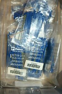 Panduit lot of 1,000 cable ties PLT1M-L6-4 blue/yellow NEW 50 ties in each bag