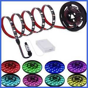 Led Strip Lights Battery Powered RGB LED Operated W 3 Keys Controller Rope 2M 6.