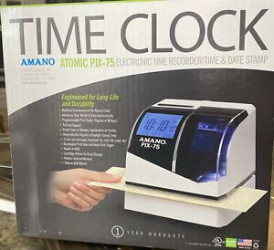 AMANO PIX-75 WALL MOUNT ATOMIC TIME CLOCK. Brand New
