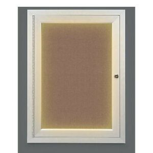 UNITED VISUAL PRODUCTS UV314ILED-SATIN-PUMICE Corkboard,Lght,Fbrc,1