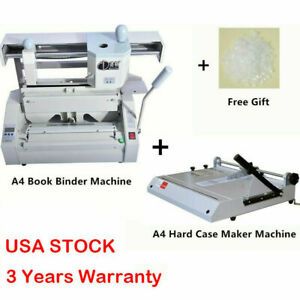 A4 Size Hard Cover Case Maker Desktop + Hot Glue Book Binder Machine 110V +Gift