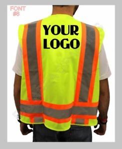 CUSTOM PRINTED HIGH-VIS AVIATION VEST YELLOW BLACK DESIGN YOUR COMPANY M-XL