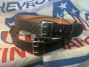 Police / Security Leather Duty Belts  Basketweave Size 42 Size 40