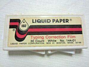 Vintage Liquid Paper Typing Correction Film No. 144-01 White