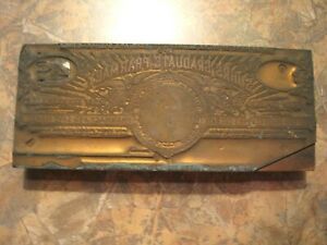 OLD Engraved Printing Plate Die Wood Suhrs Cut Rate Pharmacy Hoboken NJ 4 Cents