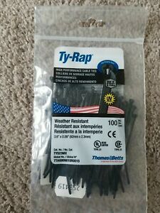 Thomas &amp; Betts Ty-Rap TY523MX  3.62 Inches 18lb BLACK UV 100/BAG