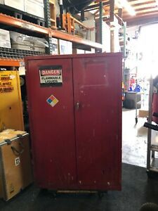 Flammable Liquid Red Safety Cabinet with shelves
