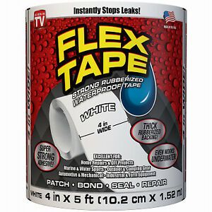 Triple Thick Adhesive Tape, White, 4-In. x 5-Ft. -TFSWHTR0405