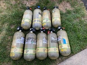 (Lot of 9) MSA 4500PSI 60MIN Stealth H60 SCBA Bottles/Tanks - Need New Valves