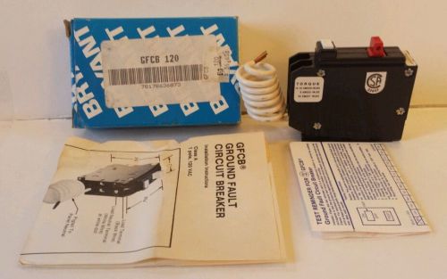 Bryant Circuit Breaker GFCB 120 20A 120V 1 Pole Ground Fault Protection New