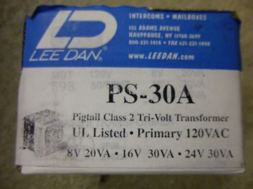 LEE DAN PS-30A Pigtail Class 2 Tri-Volt Transformer