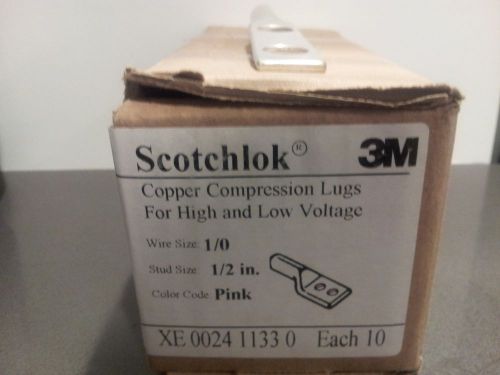 10 pcs 3m scotchlok copper compression lugs for high and low voltage 31130 for sale