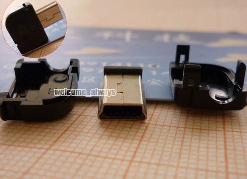2 Sets Mini USB 5 Pin Right Angle Male Plug Socket Connector&amp; Plastic Cover